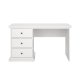 TVILUM Paris rektangul�rt skrivebord - hvit kompositttre, med 3 skuffer