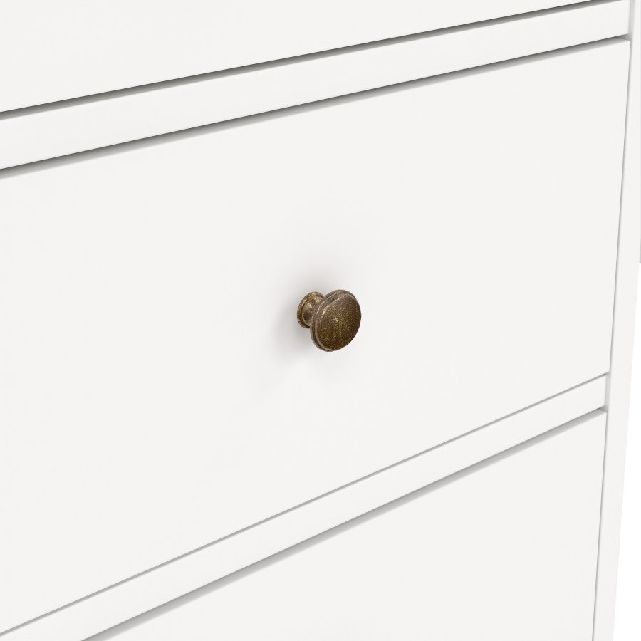 TVILUM Paris rektangul�rt skrivebord - hvit kompositttre, med 3 skuffer