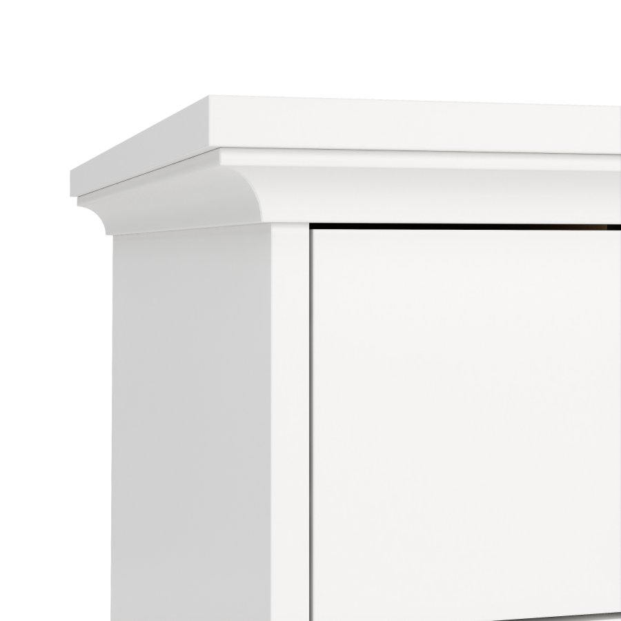 TVILUM Paris rektangul�rt skrivebord - hvit kompositttre, med 3 skuffer