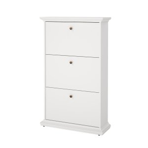 TVILUM Paris skoskab - hvidt tr�, med 3 skuffer