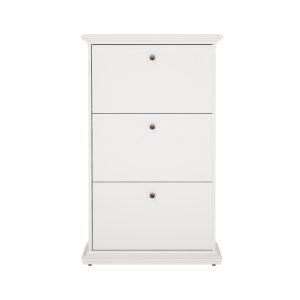 TVILUM Paris skoskab - hvidt tr�, med 3 skuffer