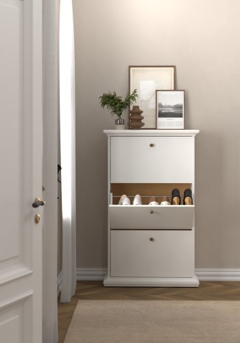 TVILUM paris schuhschrank - wei�es laminat, mit 3 schubladen