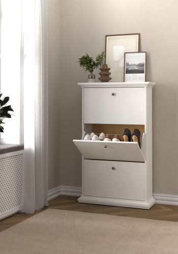 TVILUM paris schuhschrank - wei�es laminat, mit 3 schubladen
