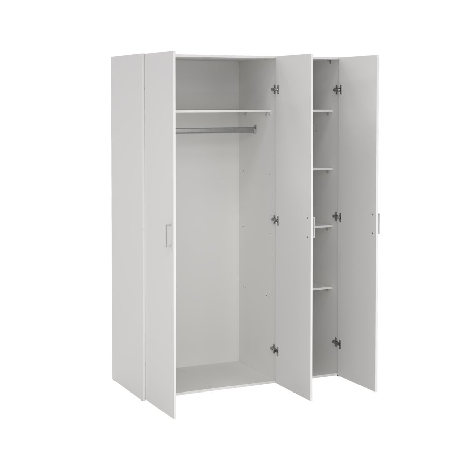 TVILUM space garderobeskab - hvidt tr�, 3 l�ger