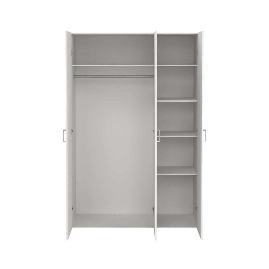 TVILUM space garderobeskab - hvidt tr�, 3 l�ger