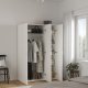 TVILUM space garderobeskab - hvidt tr�, 3 l�ger
