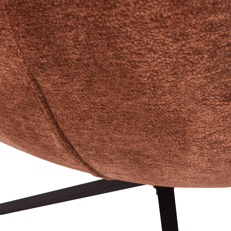 WOOOD Maudi dreibar lenestol Chenille struktur brun