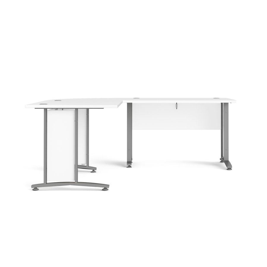 TVILUM Prima h&ouml;rnskrivbord - vit melaminbelagd komposittr&auml;, st�lben