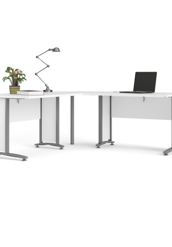 TVILUM prima eckschreibtisch - wei� melaminbeschichtetes kompositholz, stahlgestell