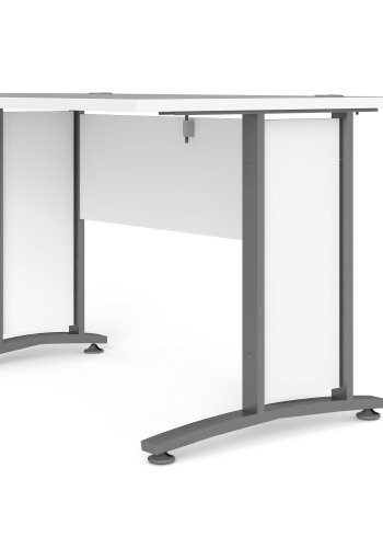 TVILUM Prima h&ouml;rnskrivbord - vit melaminbelagd komposittr&auml;, st�lben