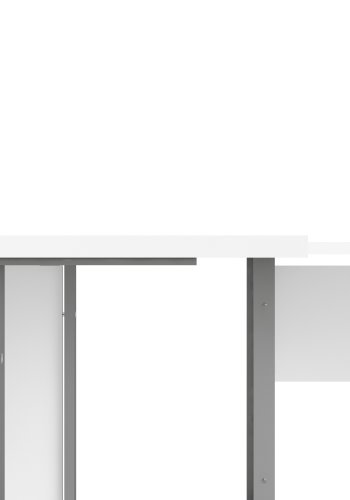 TVILUM Prima h&ouml;rnskrivbord - vit melaminbelagd komposittr&auml;, st�lben