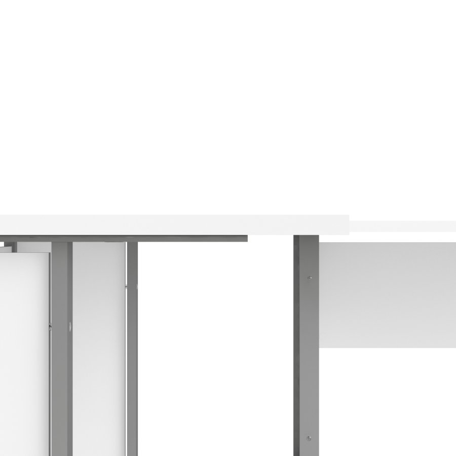 TVILUM Prima h&ouml;rnskrivbord - vit melaminbelagd komposittr&auml;, st�lben