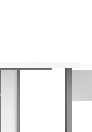 TVILUM Prima h&ouml;rnskrivbord - vit melaminbelagd komposittr&auml; med st�lben, 4 l�dor