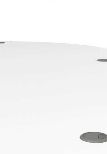 TVILUM Prima h&ouml;rnskrivbord - vit melaminbelagd komposittr&auml; med st�lben, 4 l�dor