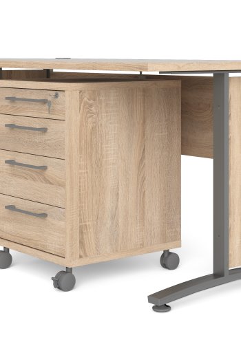 TVILUM Prima h&ouml;rnskrivbord - ekstruktur med st�lstel, 4 l�dor