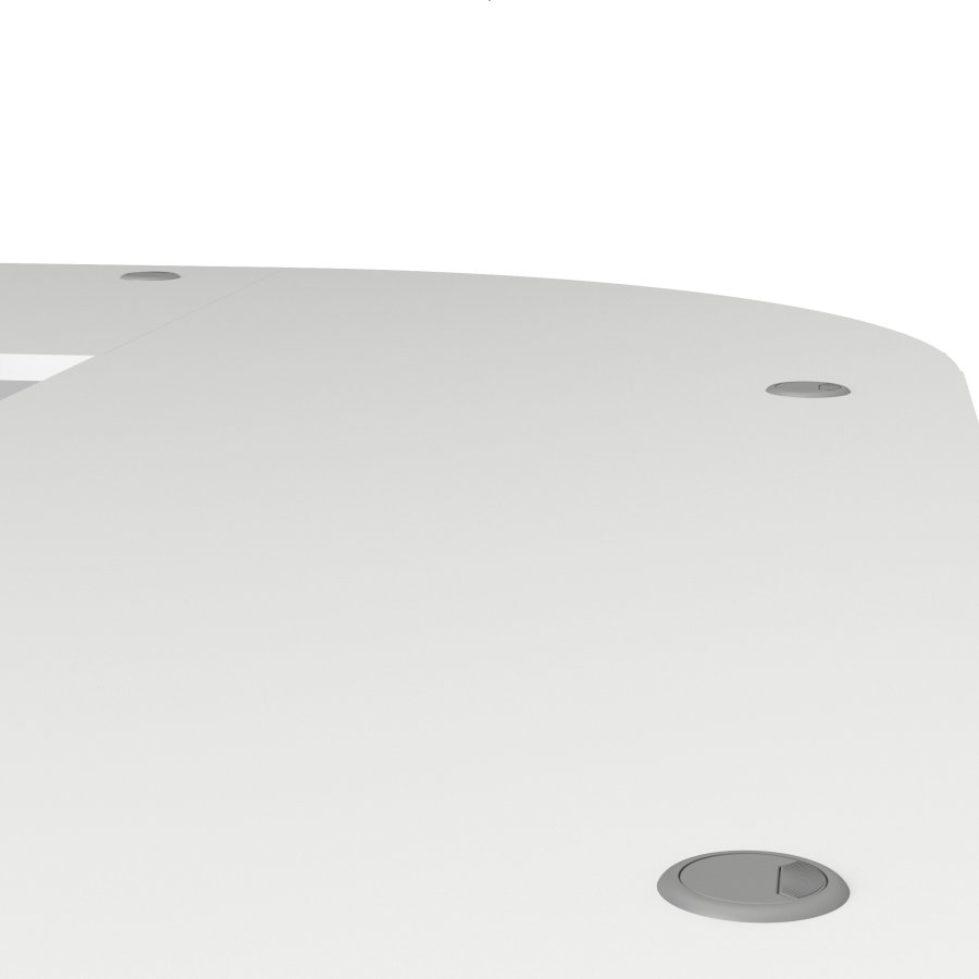 TVILUM prima skrivbord - rektangul&auml;rt i vitt melaminbelagt komposittr&auml; med metallben och l�dor