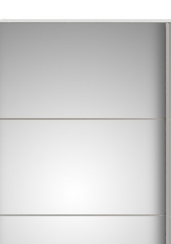 TVILUM Verona skjutd&ouml;rrsgarderob - spegelglas och vitt tr&auml;, 2 skjutd&ouml;rrar