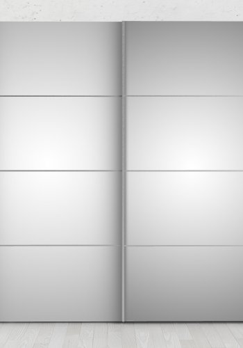 TVILUM Verona skjutd&ouml;rrsgarderob - spegelglas och vitt tr&auml;, 2 skjutd&ouml;rrar