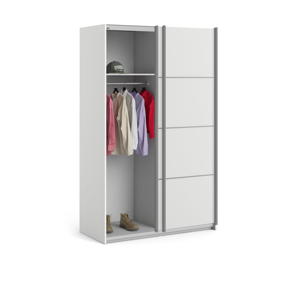 TVILUM VERONA skyded�rsskab - hvidt tr�, 2 smalle skyded�re