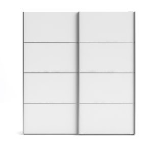 TVILUM Verona garderobeskab - hvid laminat, 2 skyded�re med hylder