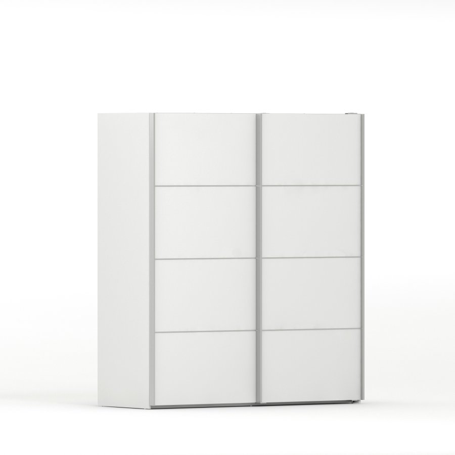 TVILUM Verona garderobeskab - hvid laminat, 2 skyded�re med hylder