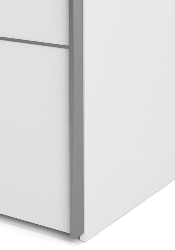 TVILUM Verona garderobeskab - hvid laminat, 2 skyded�re med hylder