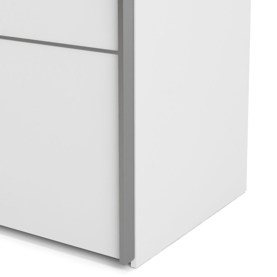 TVILUM Verona garderobeskab - hvid laminat, 2 skyded�re med hylder