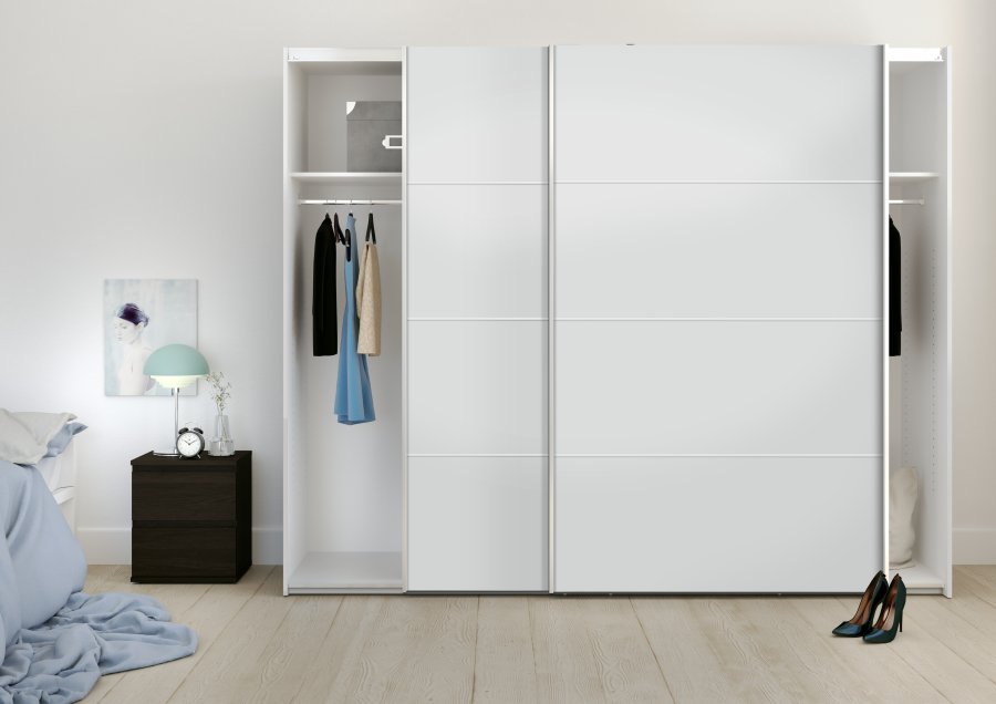 TVILUM Verona skyded�rsskab - hvidt tr� (2 skyded�re)