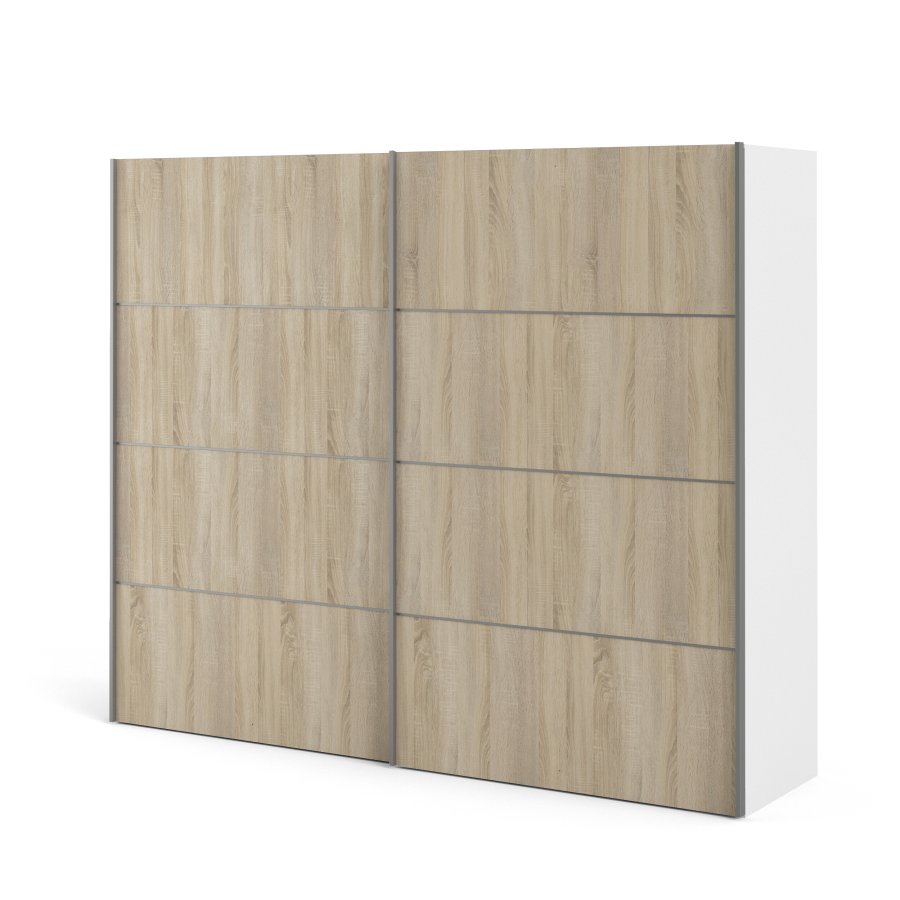 TVILUM Verona skyded�rsskab - hvid, natur tr�, 2 skyded�re