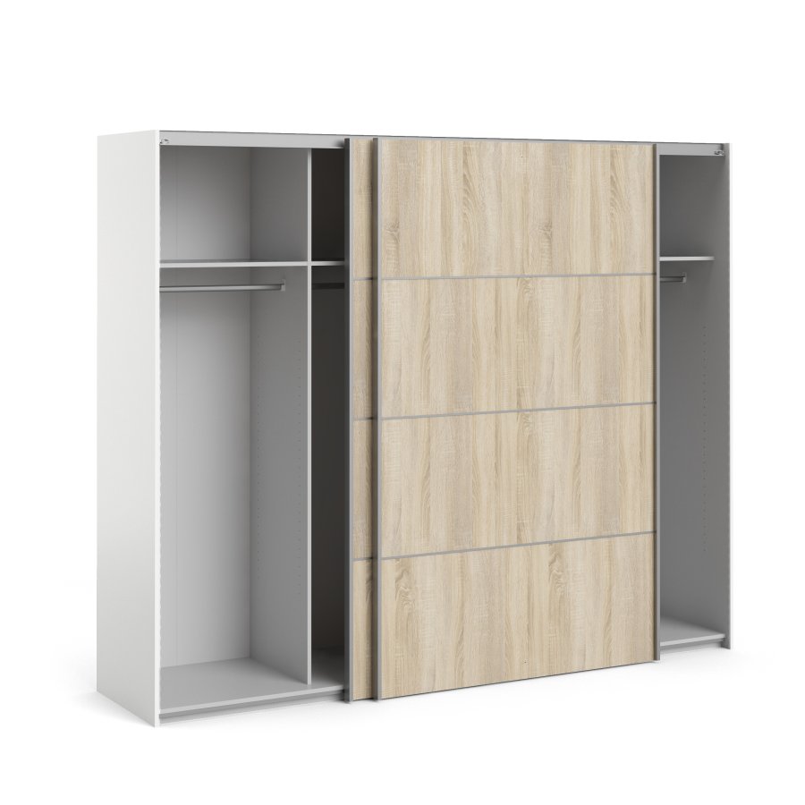 TVILUM Verona skyded�rsskab - hvid, natur tr�, 2 skyded�re