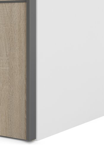 TVILUM Verona skyded�rsskab - hvid, natur tr�, 2 skyded�re