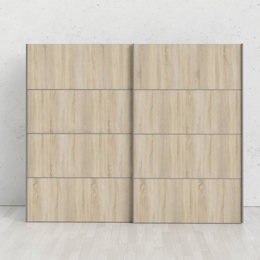 TVILUM Verona skyded�rsskab - hvid, natur tr�, 2 skyded�re