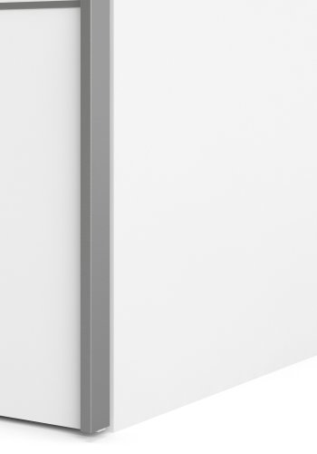 TVILUM Verona skjutd&ouml;rrsgarderob - vit tr&auml;, 2 skjutd&ouml;rrar, med hyllor, bred