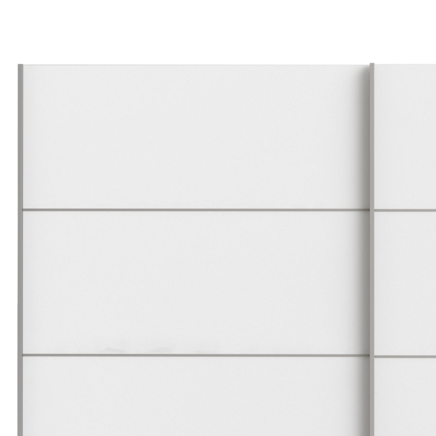 TVILUM Verona skjutd&ouml;rrsgarderob - vit tr&auml;, 2 skjutd&ouml;rrar, med hyllor, bred