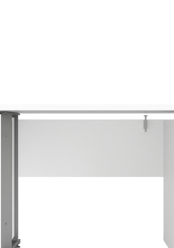 TVILUM Prima skrivebord, m. skuffeseksjon m. 4 skuffer - hvitt tre, st�lramme (150x80)