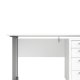 TVILUM Prima skrivebord, m. skuffeseksjon m. 4 skuffer - hvitt tre, st�lramme (150x80)