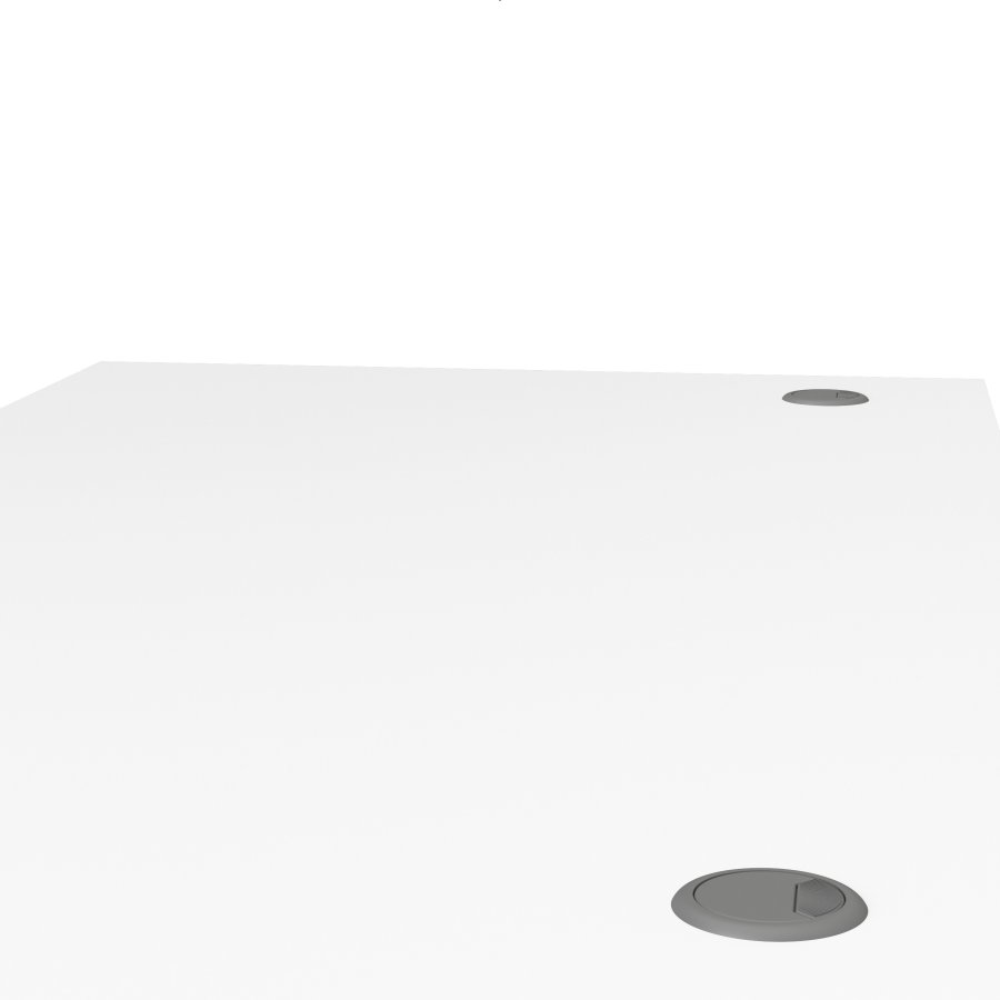 TVILUM Prima skrivebord, m. skuffeseksjon m. 4 skuffer - hvitt tre, st�lramme (150x80)