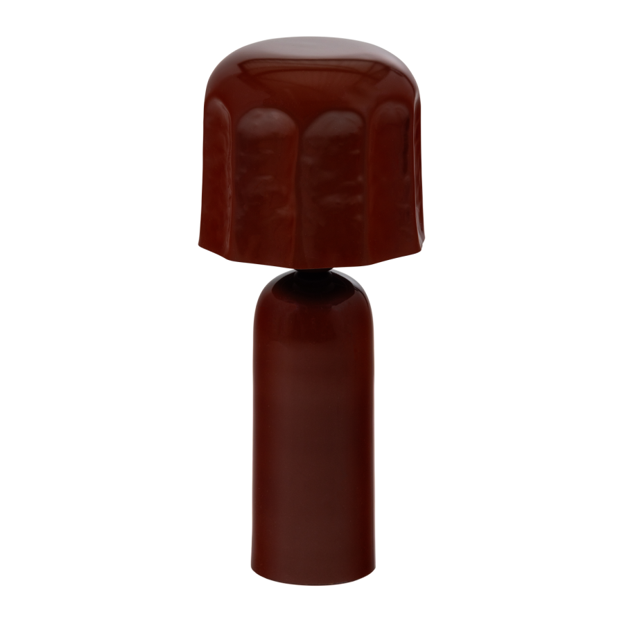 WOOOD Lumira Bordlampe Metall H�yglans Brun/R�d