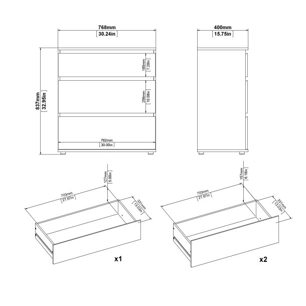 Nova  Kommode - Hvid komposittr�, (84x40)