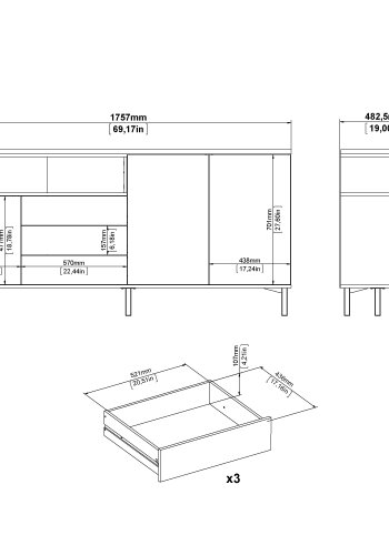 TVILUM Roomers Sk&auml;nk - Svart / Valn&ouml;t