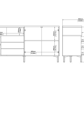 TVILUM Roomers Sk&auml;nk - Svart / Valn&ouml;t