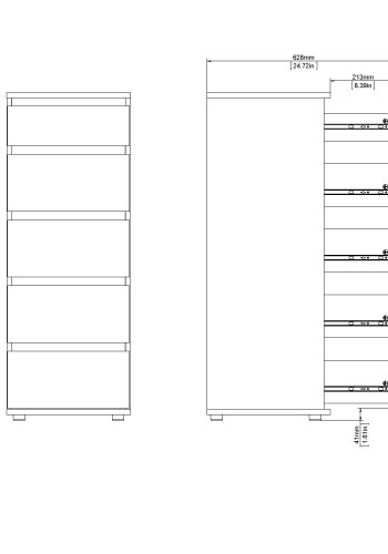 TVILUM Nova  Kommode &ndash; Wei&szlig;es Verbundholz, (107 x 40)