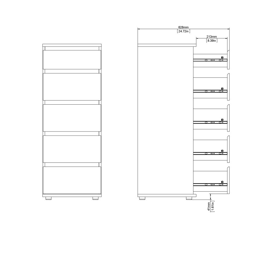 TVILUM Nova  Kommode &ndash; Wei&szlig;es Verbundholz, (107 x 40)