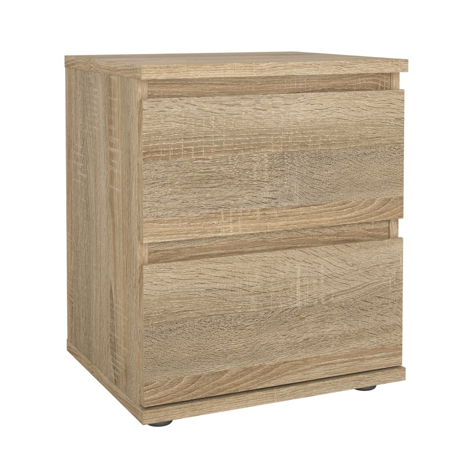 TVILUM Nova Natbord - Naturfarvet komposittr�, Eg struktur, 2 skuffer, Kvadratisk, (48x34)