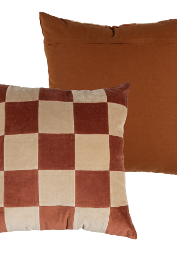 WOOOD Zena Puter Velour Rosa/Rustbrun - Sett med 4