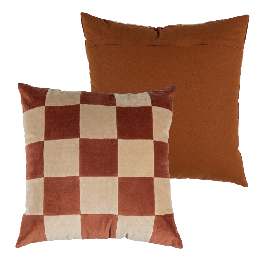 WOOOD Zena Puter Velour Rosa/Rustbrun - Sett med 4