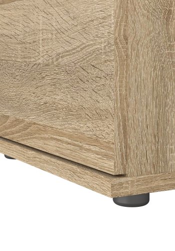 TVILUM Nova Nachttisch � Naturfarbenes Verbundholz, Eichenstruktur, 2 Schubladen, quadratisch, (48 x 34)