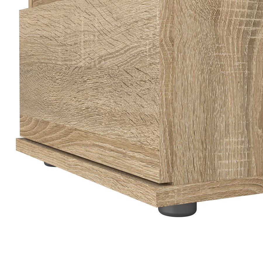 TVILUM Nova Natbord - Naturfarvet komposittr�, Eg struktur, 2 skuffer, Kvadratisk, (48x34)