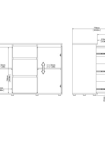 TVILUM Nova Sk�nk - Naturfarvet komposittr�, Eg struktur, (84x40)