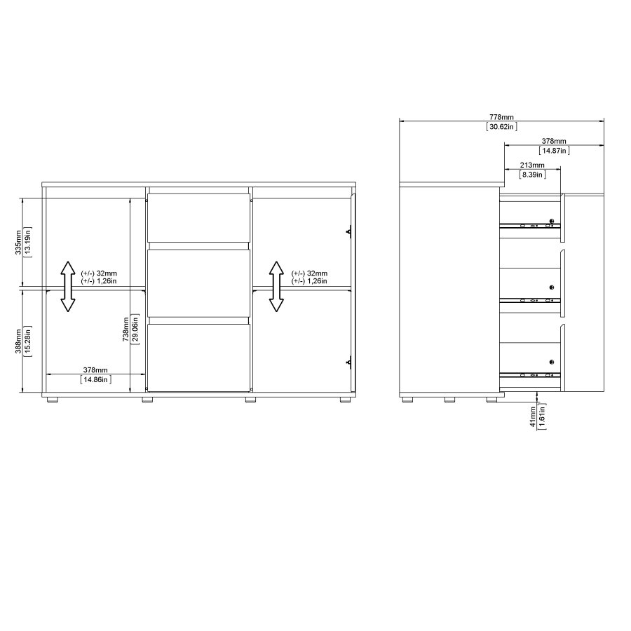 TVILUM Nova Sk�nk - Naturfarvet komposittr�, Eg struktur, (84x40)
